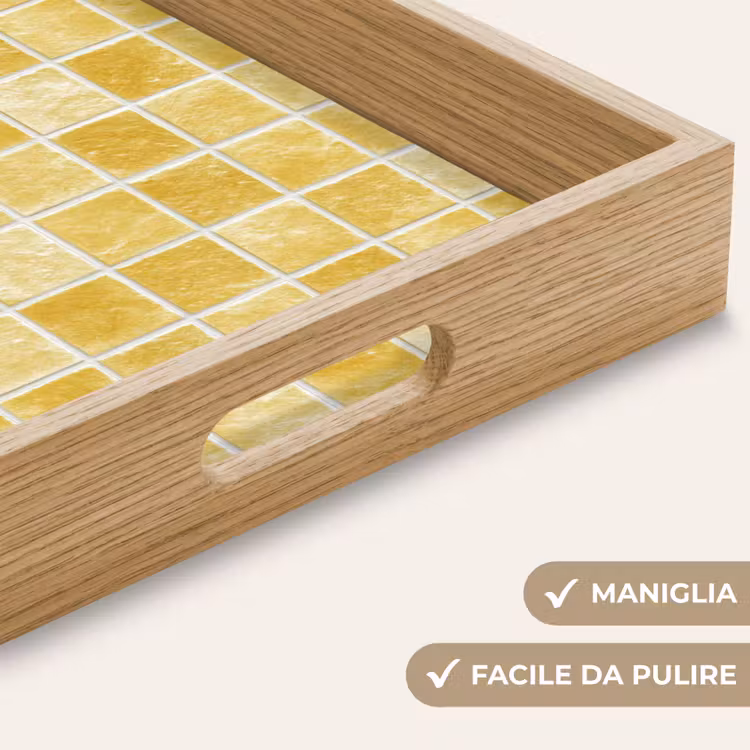 Vassoio - Piastrelle - Mosaico - Trama - Giallo dorato — 8