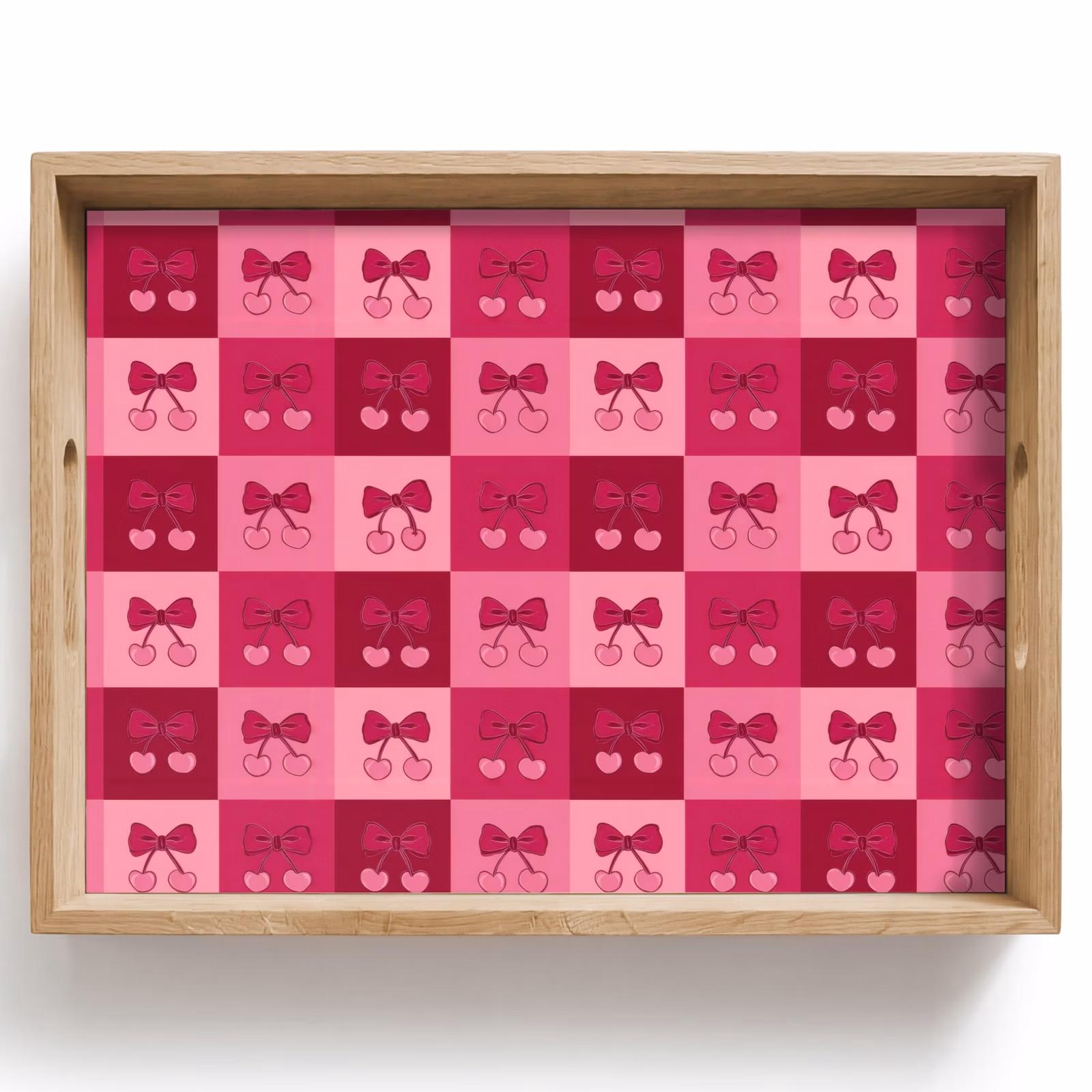 Vassoio - Ciliegie - Fiocchi - Allegro - Rosa - Bordeaux — 1