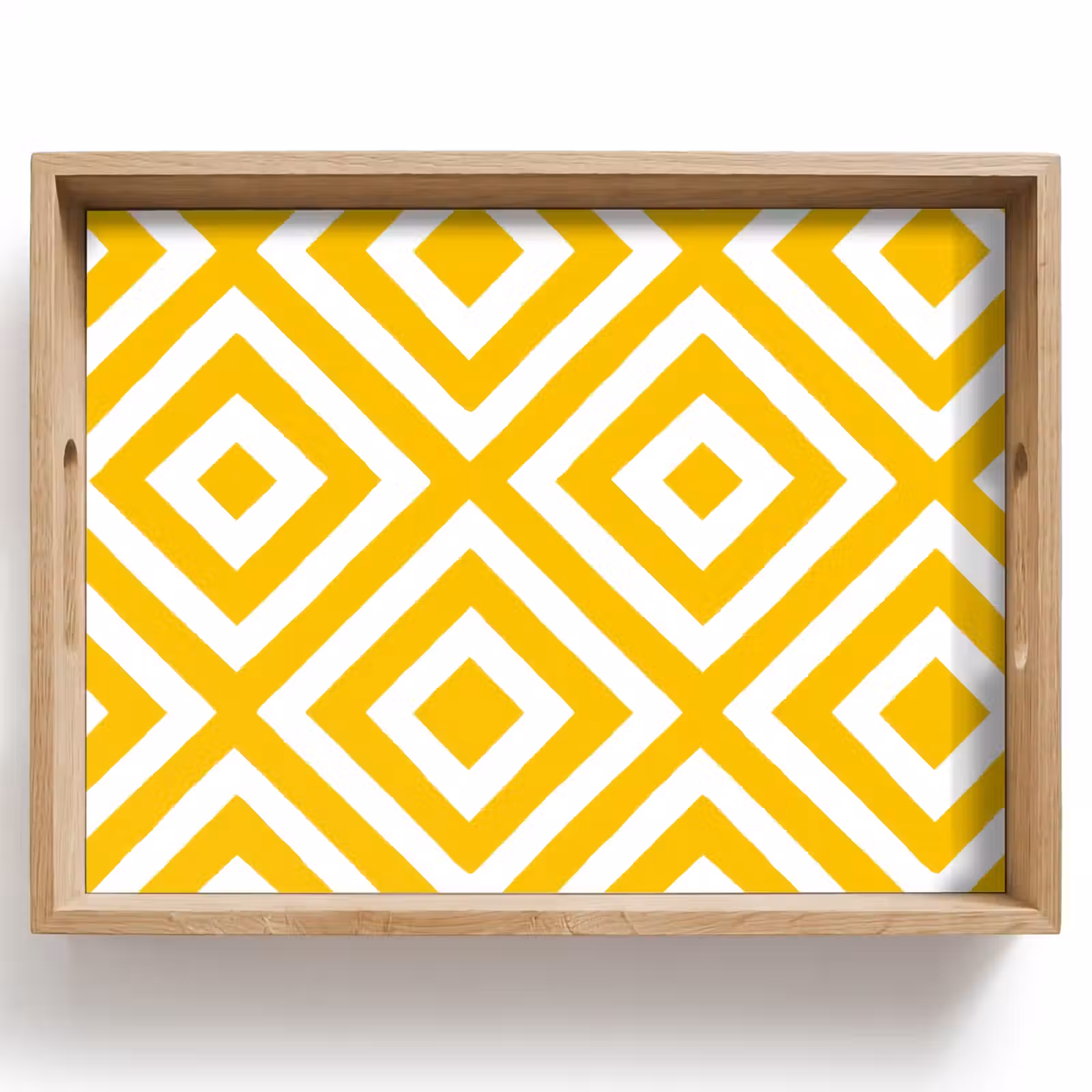 Vassoio - Geometrico - Linee - Moderno - Giallo - Bianco — 1