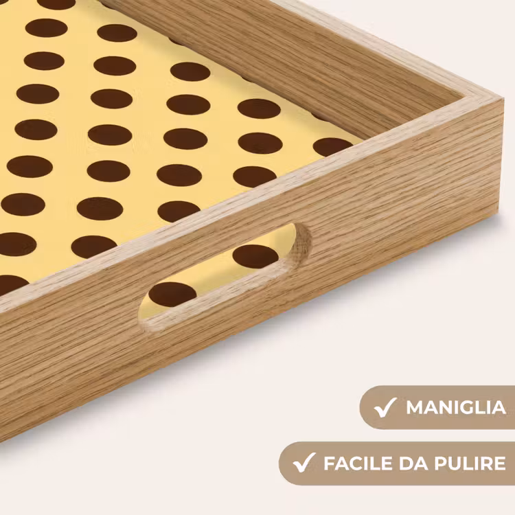 Vassoio - A pois - Pois - Retrò - Giallo - Marrone — 8