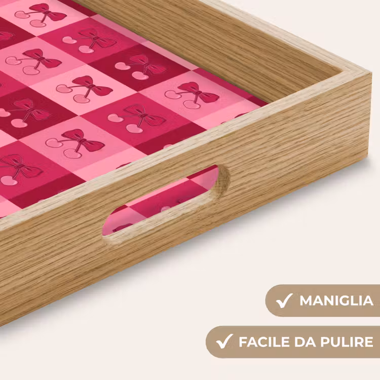 Vassoio - Ciliegie - Fiocchi - Allegro - Rosa - Bordeaux — 8