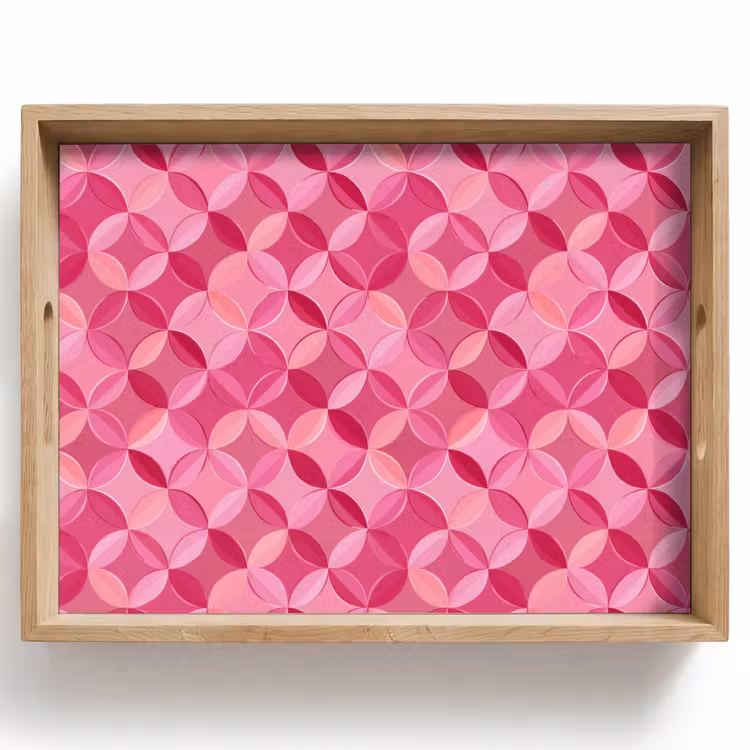 Vassoio - Geometrico - Mosaico - Moderno - Rosa — 1