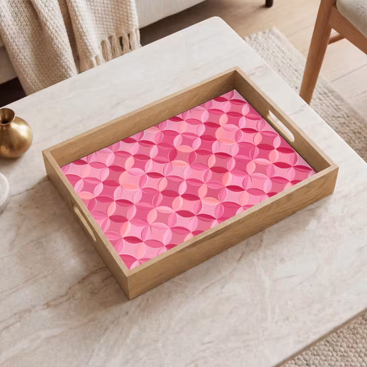 Vassoio - Geometrico - Mosaico - Moderno - Rosa — 2