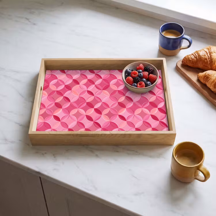 Vassoio - Geometrico - Mosaico - Moderno - Rosa — 3