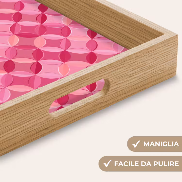 Vassoio - Geometrico - Mosaico - Moderno - Rosa — 8