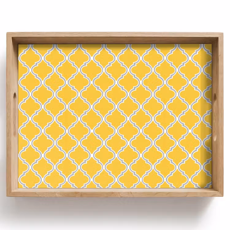 Vassoio - Lanterna - Arabesco - Elegante - Giallo — 1