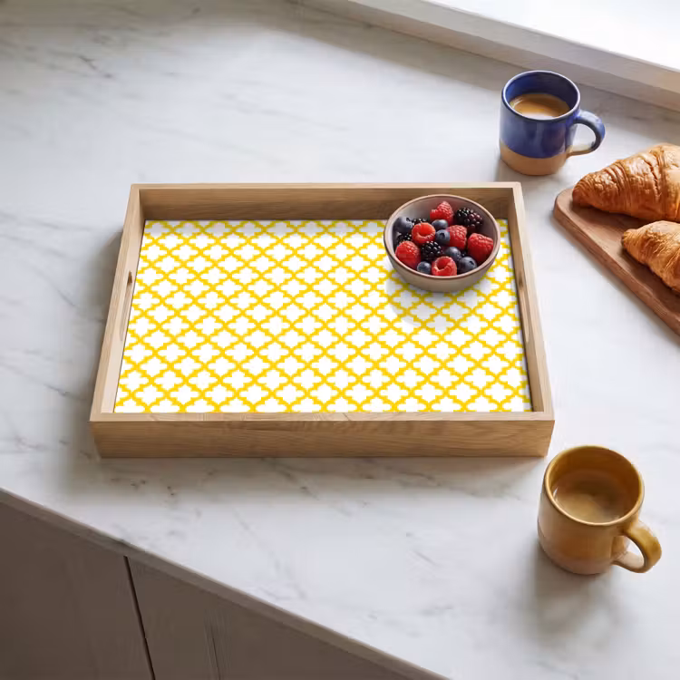 Vassoio - Motivo - Geometrico - Classico - Giallo — 3