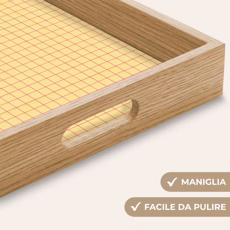 Vassoio - Riquadri - Griglia - Minimalista - Giallo - Rosa — 8