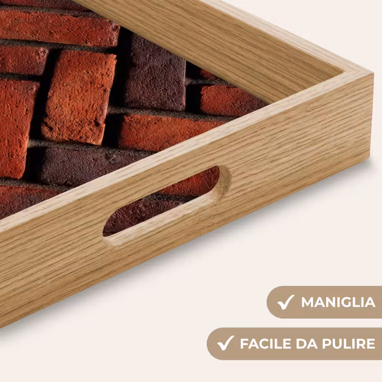 Vassoio - Mattoni - A spina di pesce - Strutturato - Rosso-marrone — 8