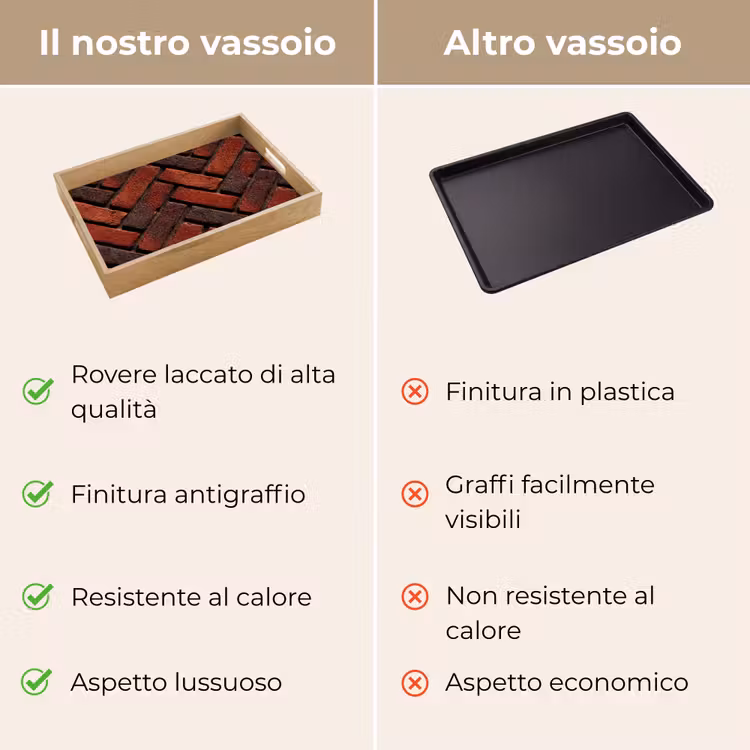 Vassoio - Mattoni - A spina di pesce - Strutturato - Rosso-marrone — 9