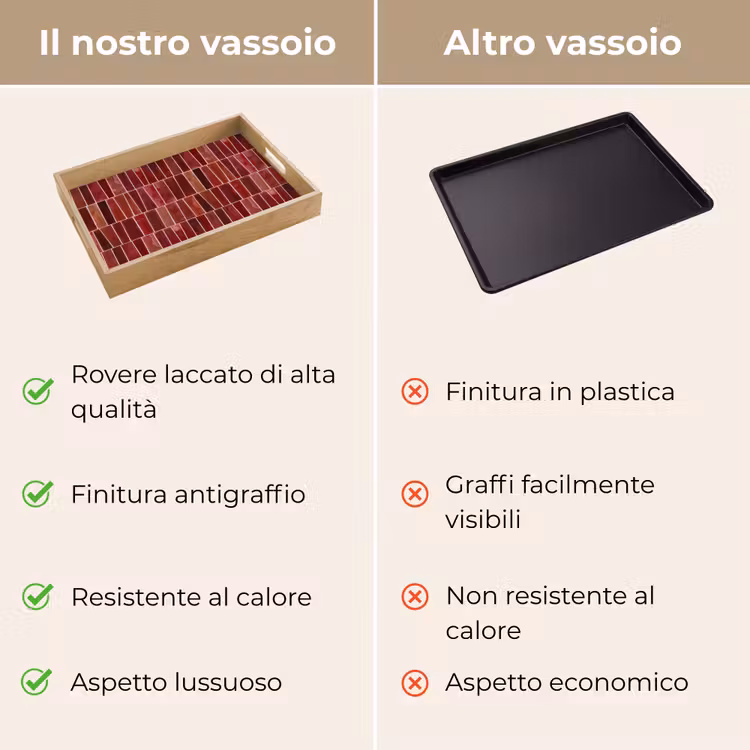 Vassoio - Piastrelle - Moderno - Strutturato - Rosso intenso — 9