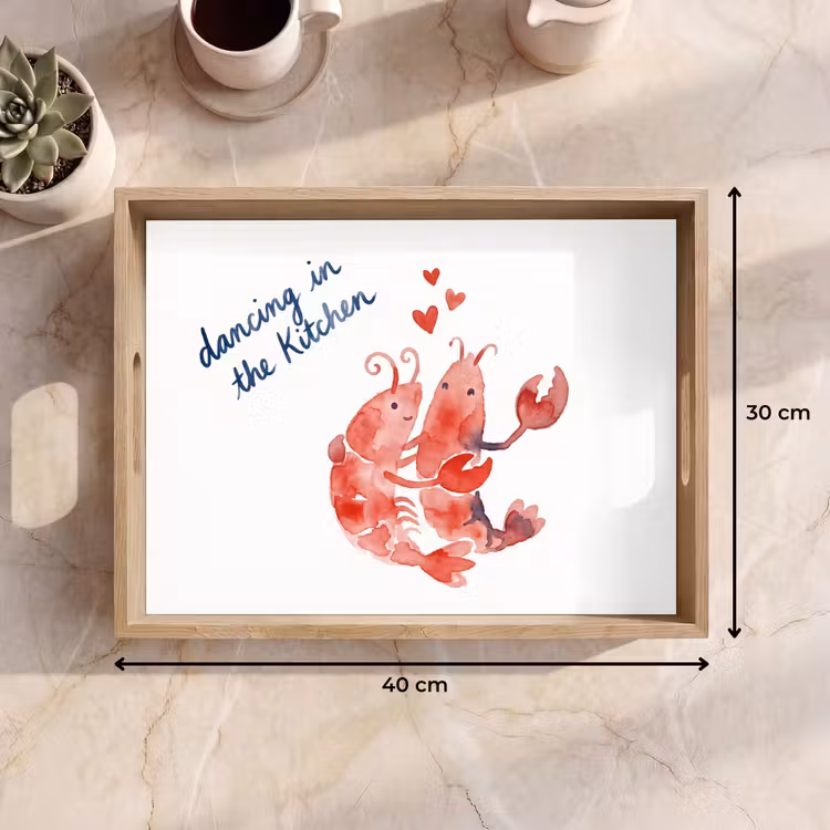 Vassoio - Animale - Danza - Amore - Acquerello - Rosso — 7