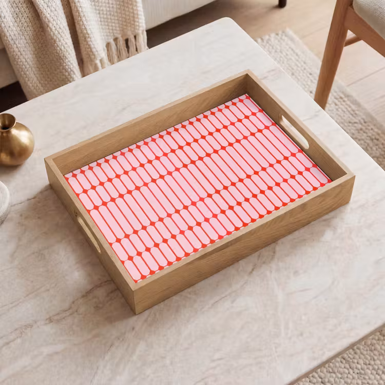 Vassoio - Geometrico - Minimalista - Rosso - Rosa — 2