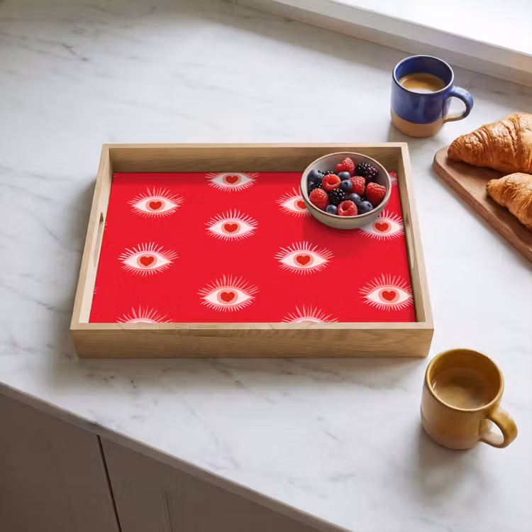 Vassoio - Occhi - Cuore - Astratto - Rosso - Rosa — 3