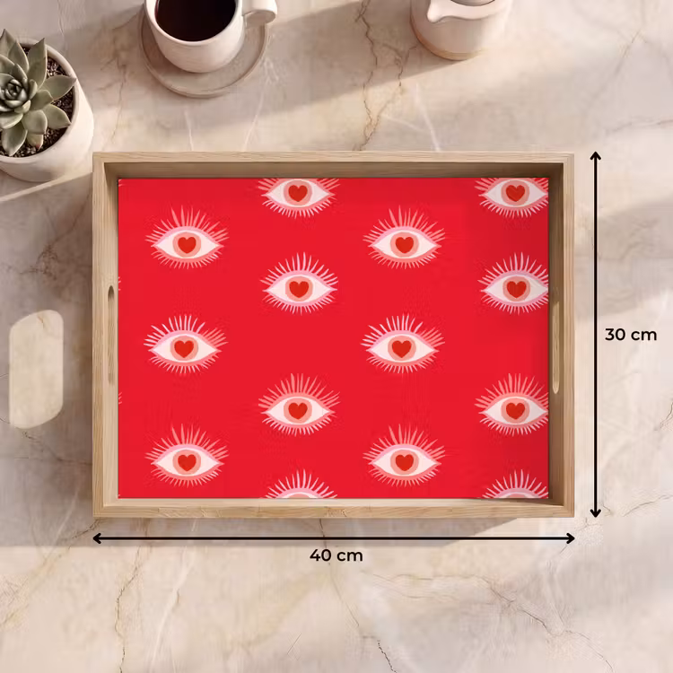Vassoio - Occhi - Cuore - Astratto - Rosso - Rosa — 7
