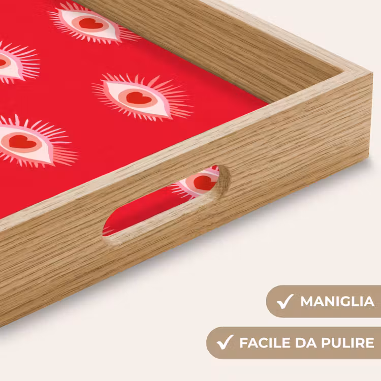 Vassoio - Occhi - Cuore - Astratto - Rosso - Rosa — 8