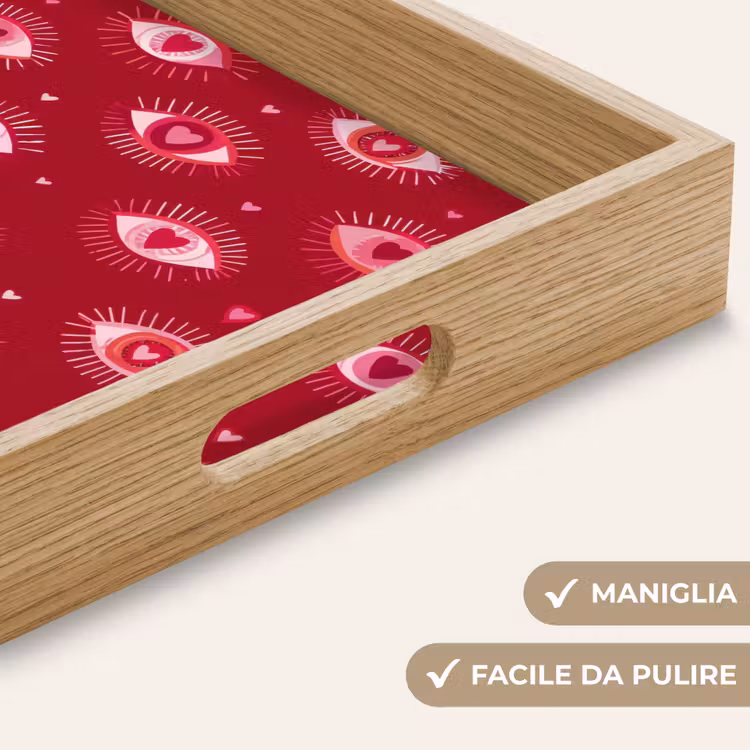 Vassoio - Occhi - Motivo - Rosa - Rosso scuro — 8