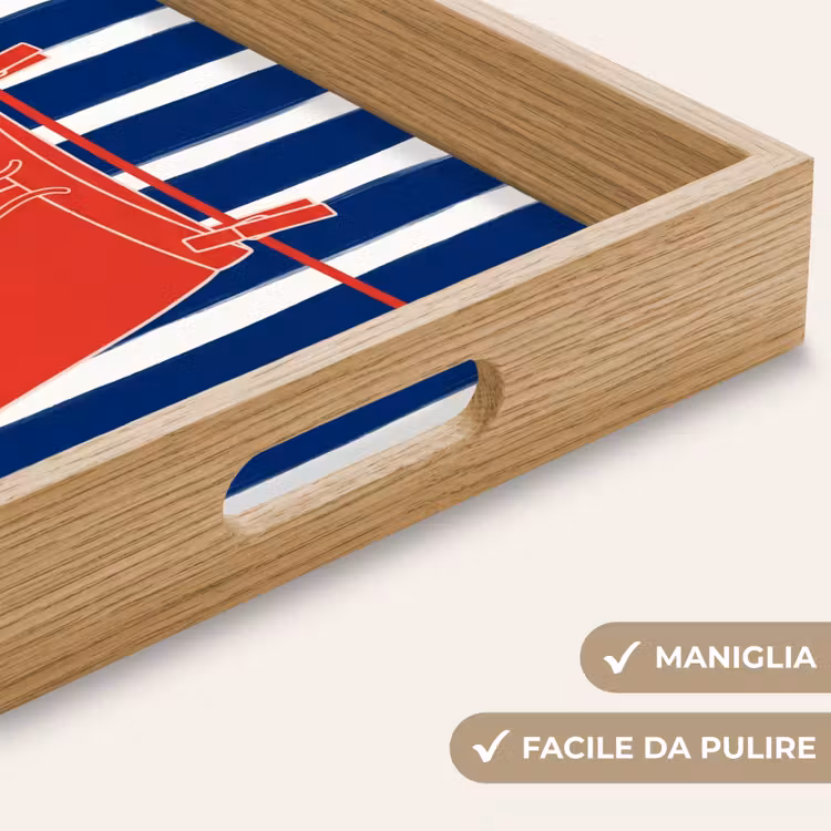 Vassoio - Pantaloncini - Stendibiancheria - Estate - Illustrazione - Rosso — 8