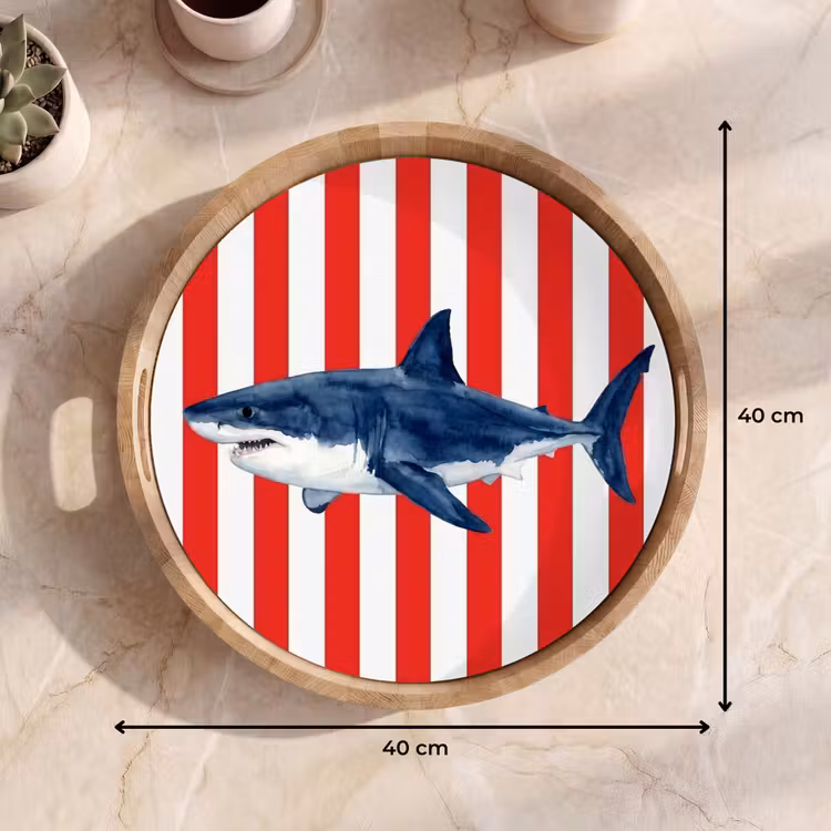 Vassoio - Pesce - Squalo - Mare - Illustrazione - Blu — 7