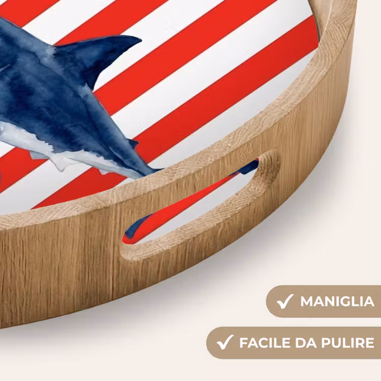 Vassoio - Pesce - Squalo - Mare - Illustrazione - Blu — 8