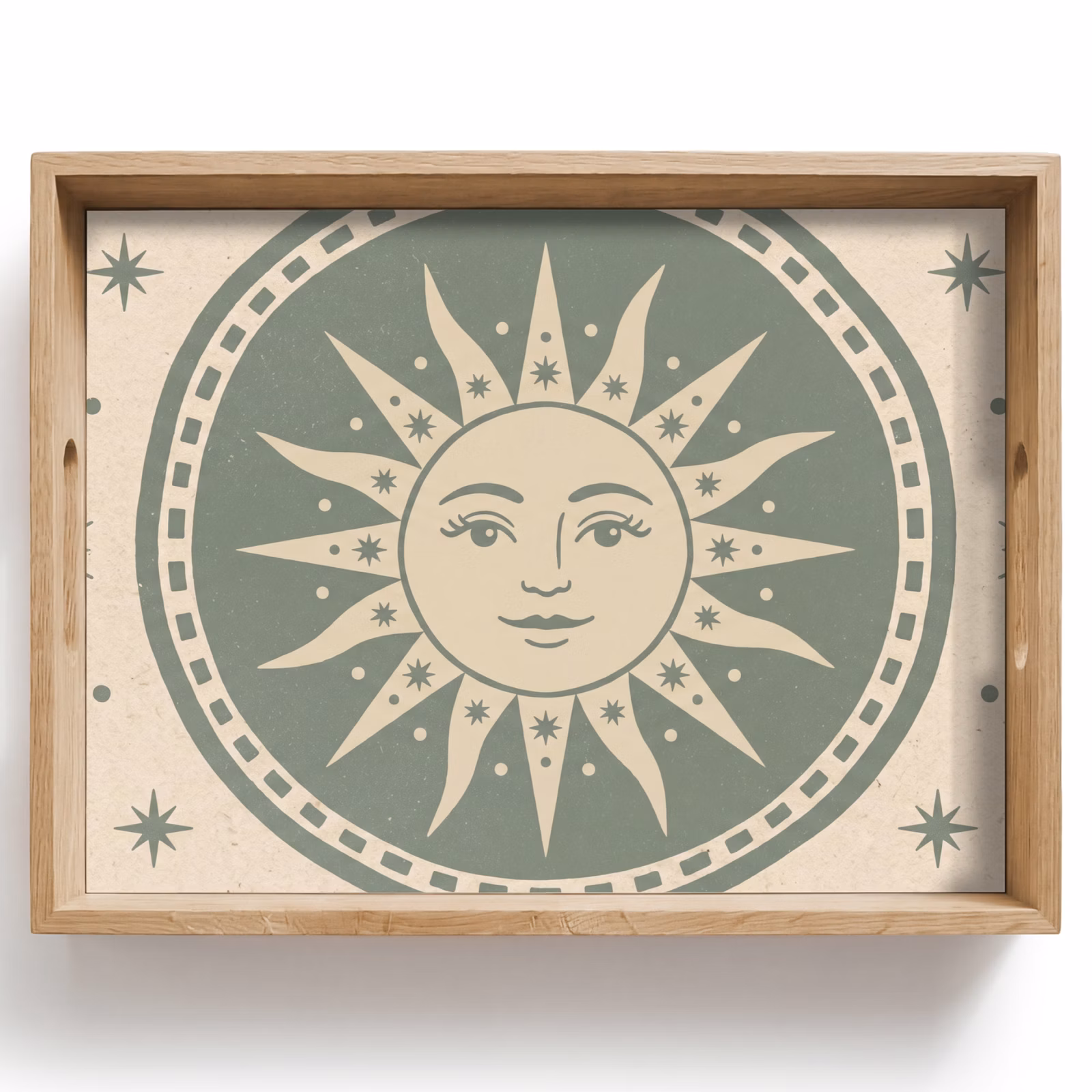 Vassoio - Sole - Stelle - Astrologia - Vintage - Verde — 1