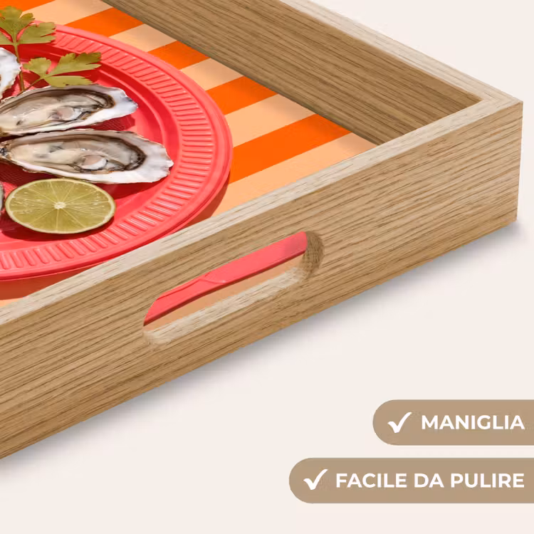 Vassoio - Cibo - Ostriche - Frutti di mare - Arancione - Moderno — 8