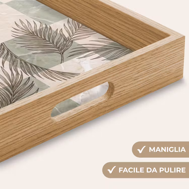 Vassoio - Piante - Foglie - Marmo - Moderno - Verde — 8