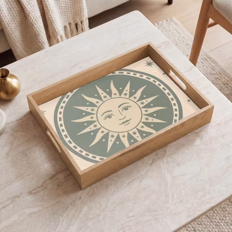 Vassoio - Sole - Stelle - Astrologia - Vintage - Verde — 2