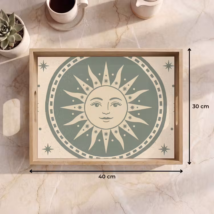 Vassoio - Sole - Stelle - Astrologia - Vintage - Verde — 7