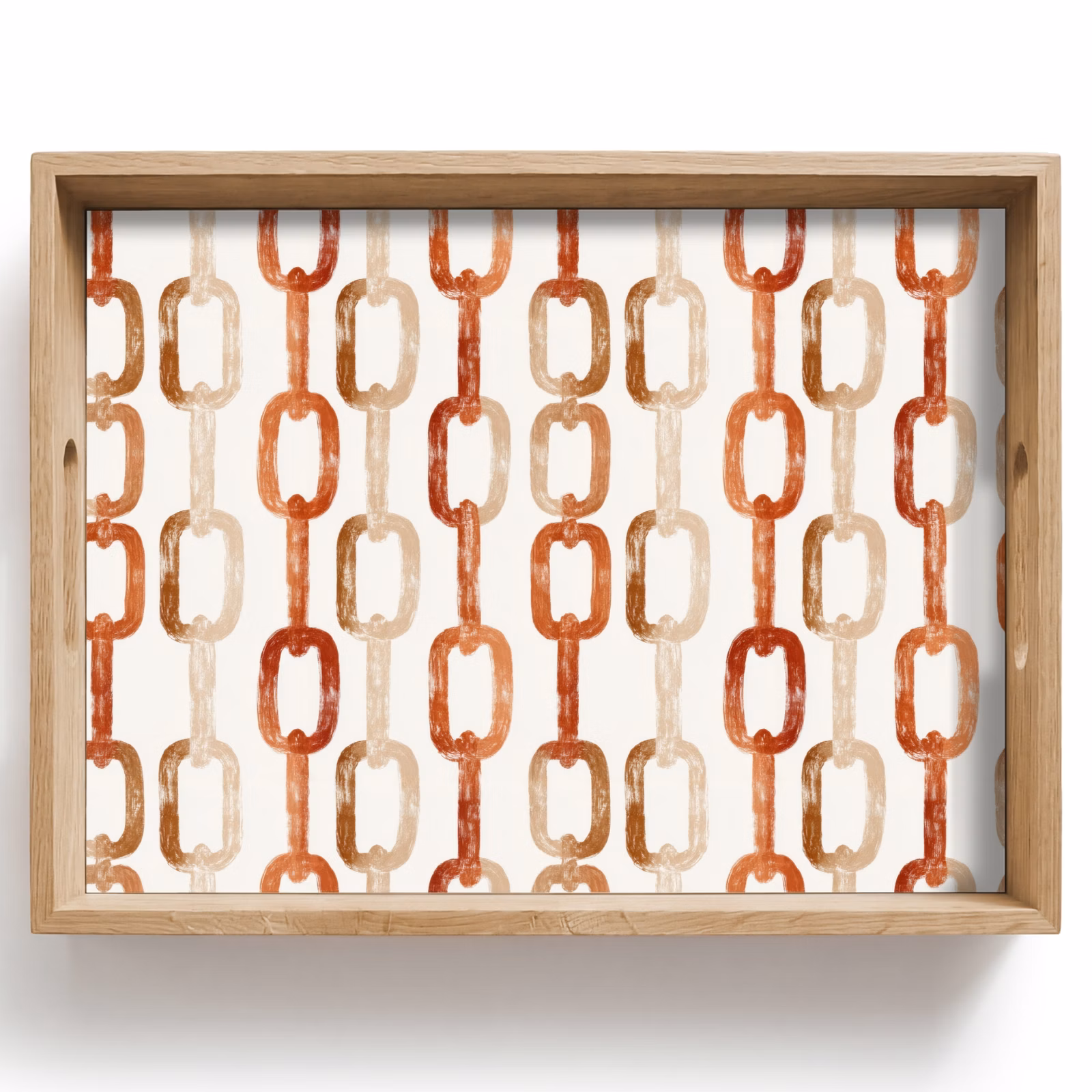 Vassoio - Anelli - Motivo - Acquerello - Terracotta — 1