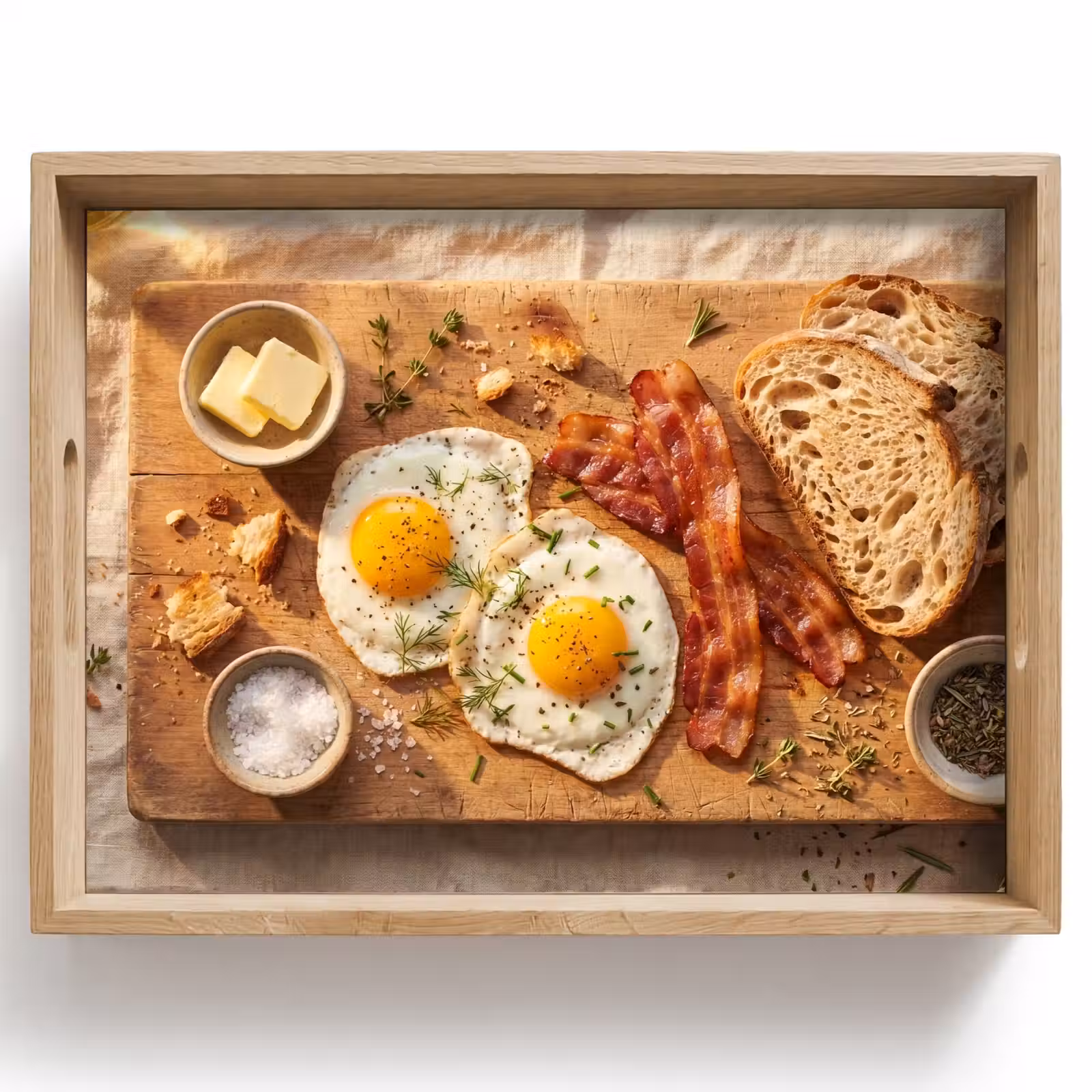 Vassoio - Cibo - Colazione - Legno - Rustico - Giallo — 1