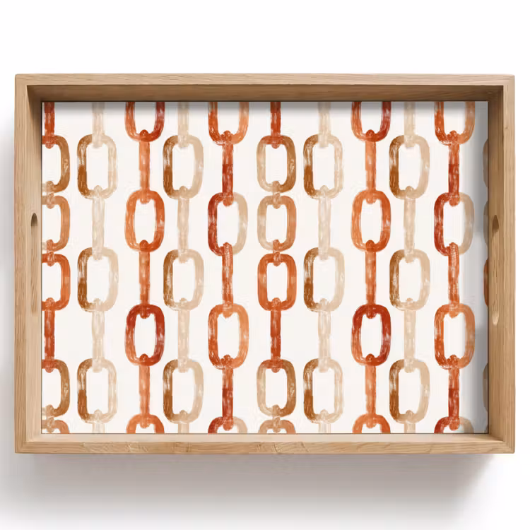 Vassoio - Anelli - Motivo - Acquerello - Terracotta — 1