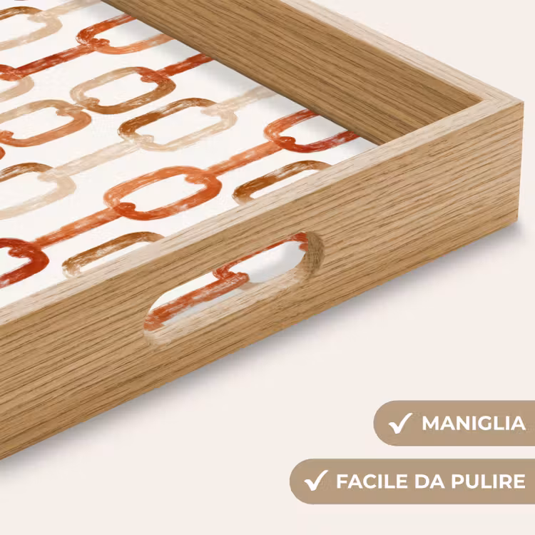 Vassoio - Anelli - Motivo - Acquerello - Terracotta — 8