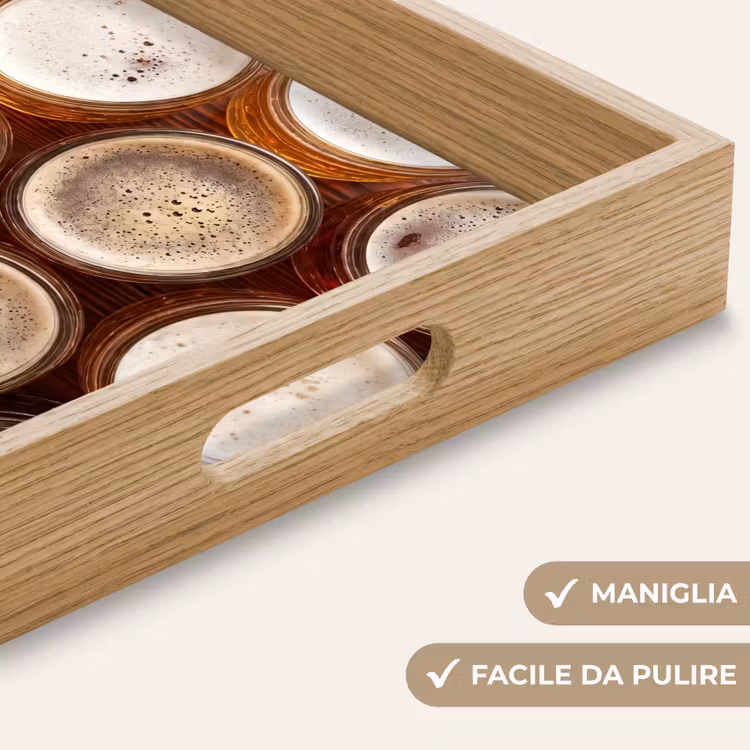 Vassoio - Cibo - Bicchieri - Bevande - Motivo - Marrone — 8