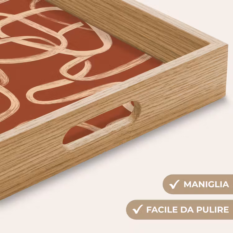 Vassoio - Linee - Astratto - Organico - Terracotta - Crema — 8