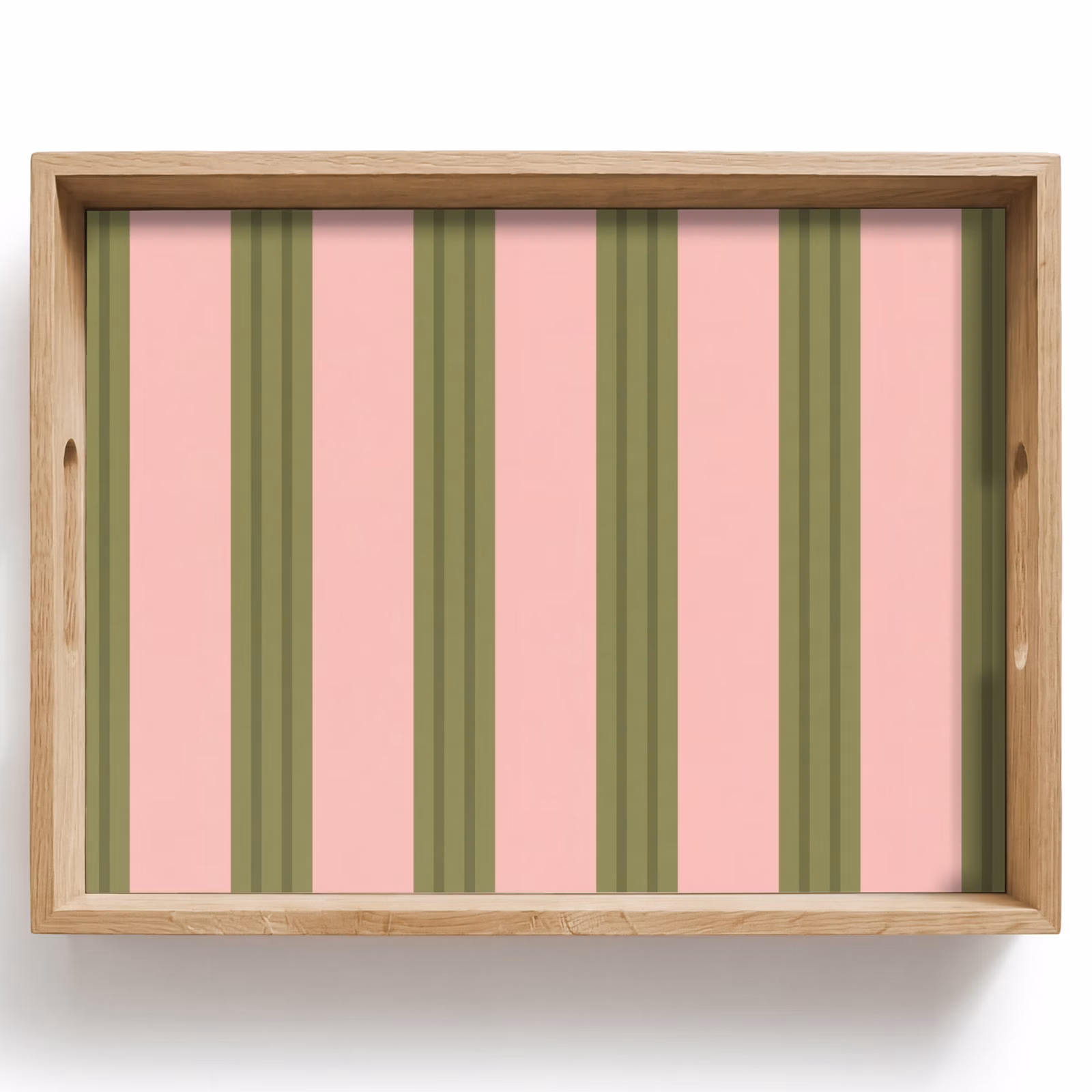 Vassoio - Motivo - Righe - Astratto - Rosa - Verde — 1