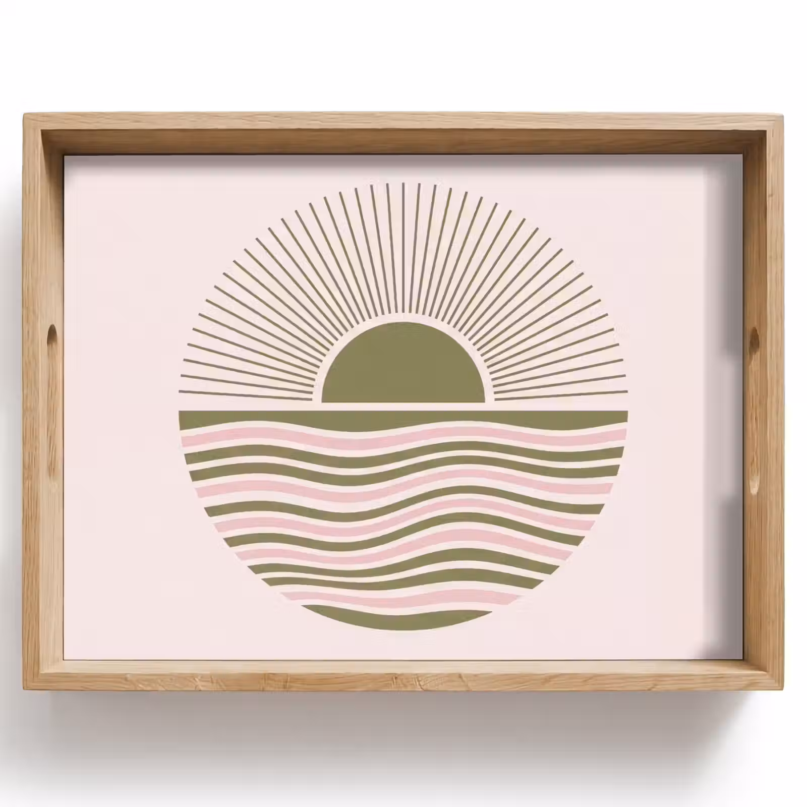 Vassoio - Sole - Mare - Astratto - Moderno - Rosa — 1