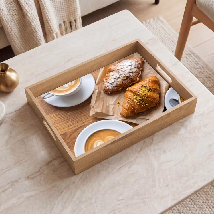 Vassoio - Cibo - Croissant - Caffè - Colazione - Moderno — 2
