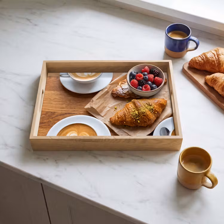Vassoio - Cibo - Croissant - Caffè - Colazione - Moderno — 3