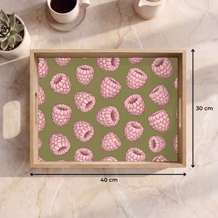 Vassoio - Cibo - Motivo - Illustrazione - Rosa - Verde — 7