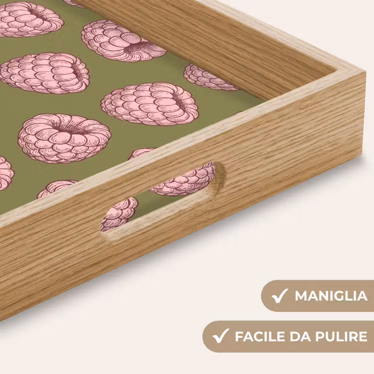 Vassoio - Cibo - Motivo - Illustrazione - Rosa - Verde — 8