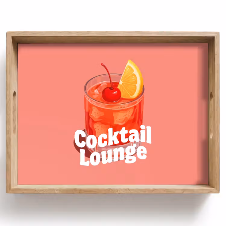 Vassoio - Cocktail Lounge - Bicchiere - Corallo — 1