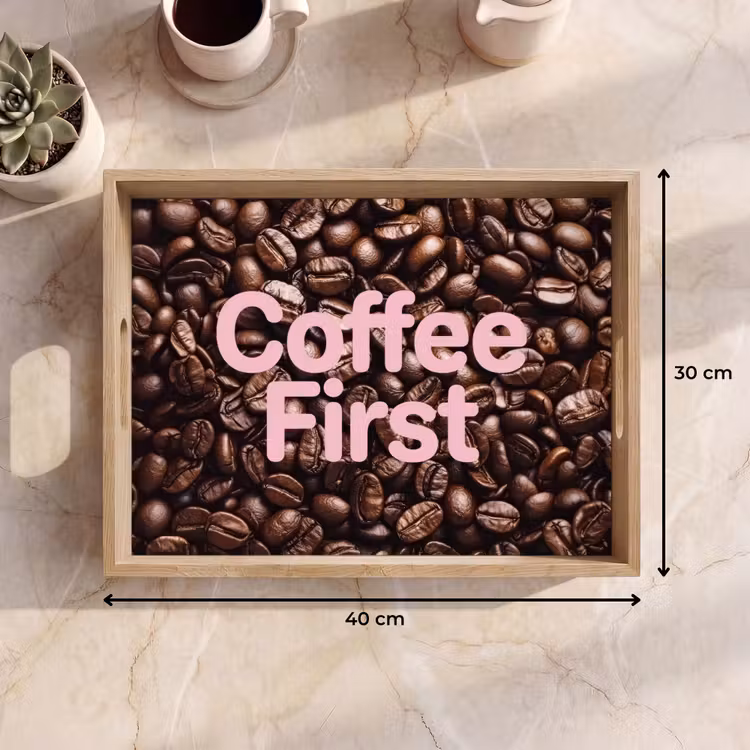Vassoio - Coffee First - Chicchi di caffè - Rosa — 7