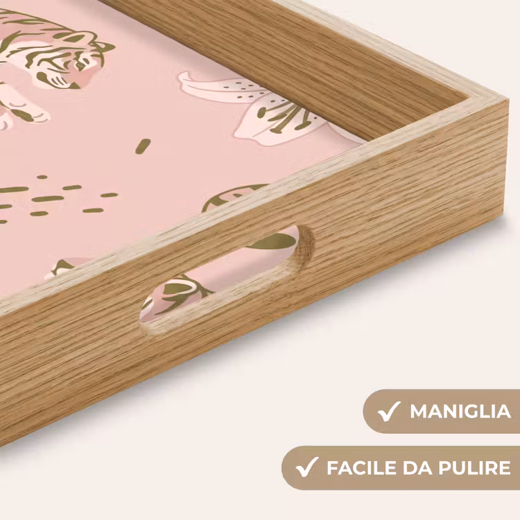 Vassoio - Gatto - Che salta - Fiori - Astratto - Rosa — 8