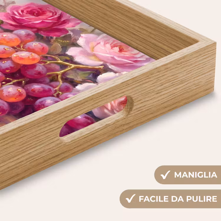 Vassoio - Cibo - Fiori - Natura morta - Rosa - Oro — 8