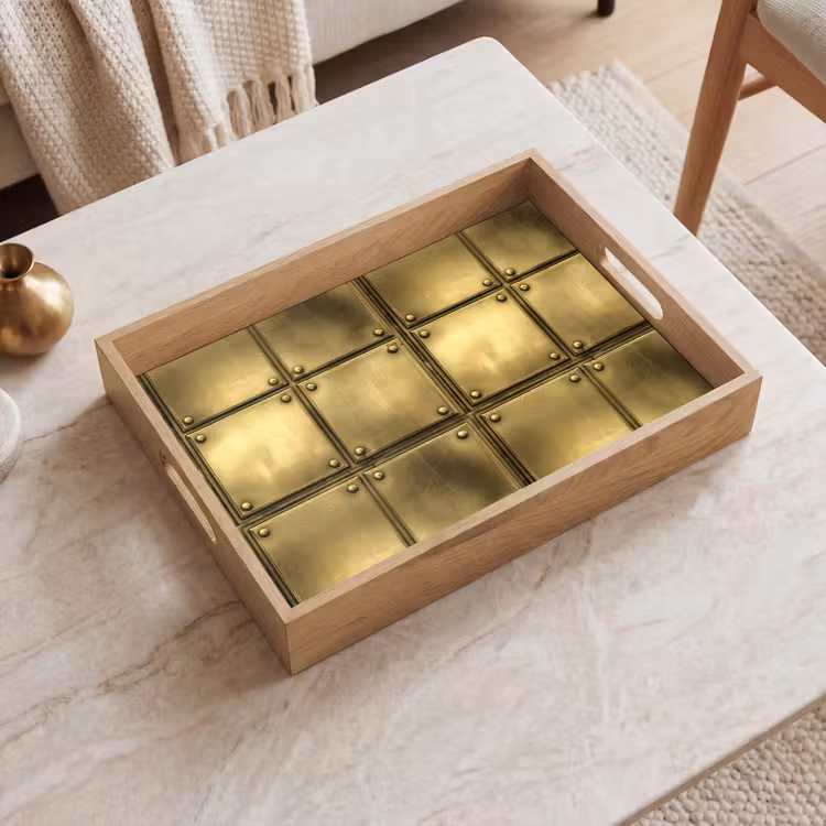 Vassoio - Dischi - Stile industriale - Grintoso - Oro — 2