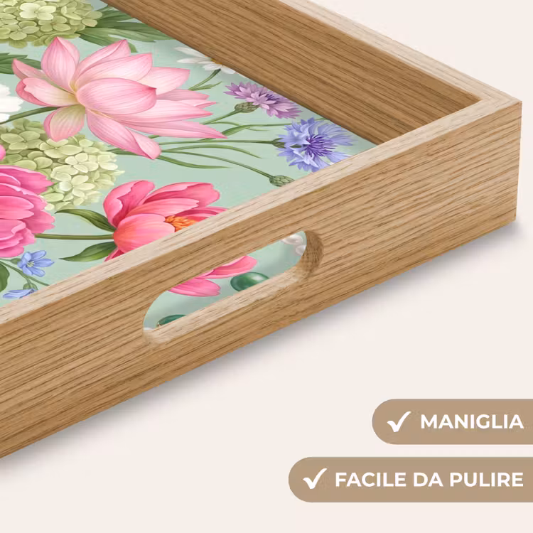 Vassoio - Fiori - Motivo - Botanico - Verde — 8
