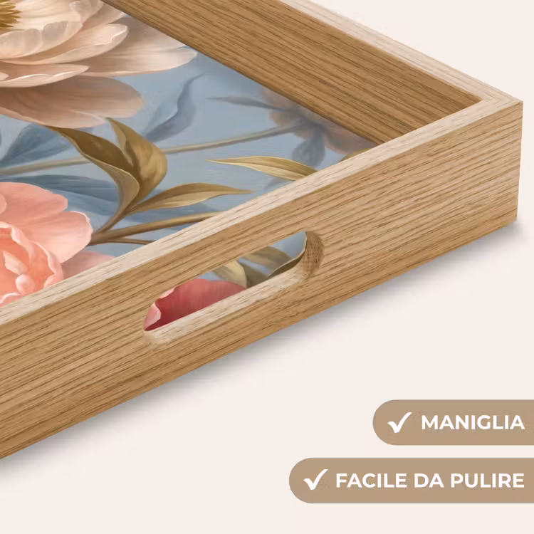Vassoio - Fiori - Rosa - Beige - Moderno - Natura — 8