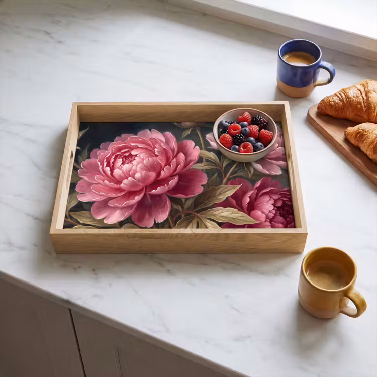 Vassoio - Fiori - Rosa - Classico - Natura — 3