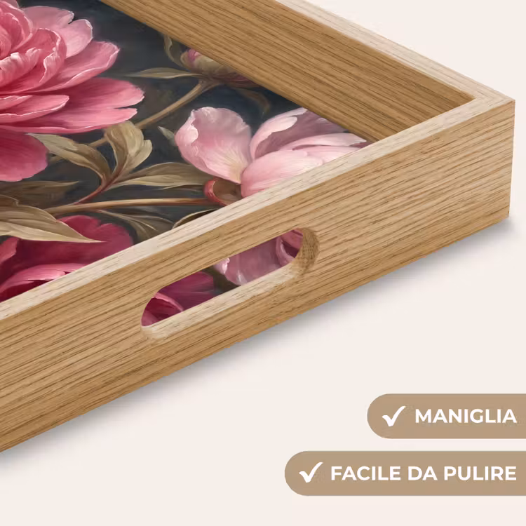 Vassoio - Fiori - Rosa - Classico - Natura — 8